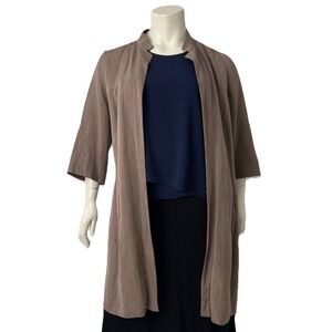 Stills Atelier Silk Linen Trench Coat Beige Quiet Luxury Old Money Large